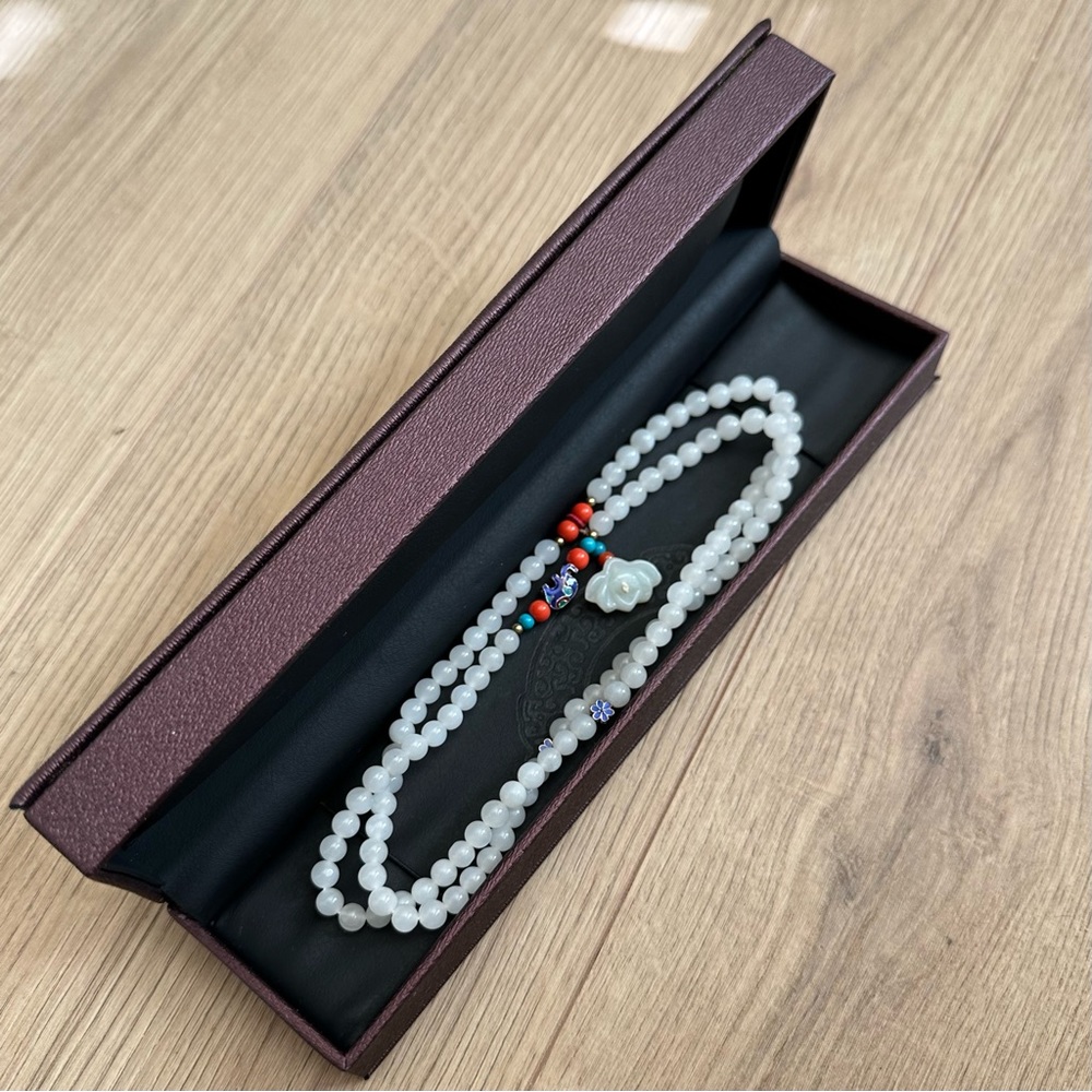 100% Genuine Ivory Jade Beads Bracelet